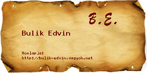 Bulik Edvin névjegykártya